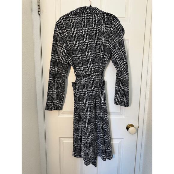 Stella Luce Black & White Plaid Knit Coatigan – Size L - Picture 2 of 5